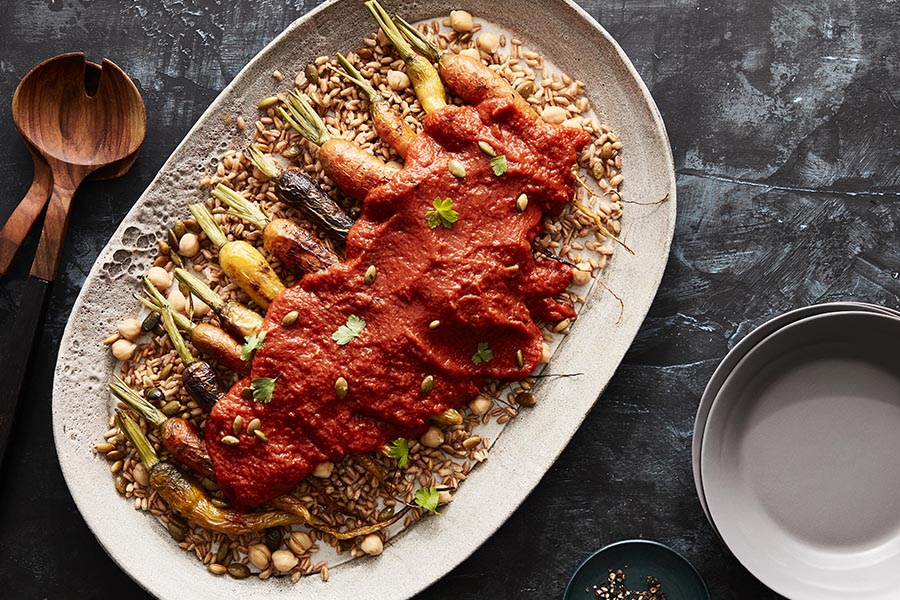 Roasted Carrots with Farro