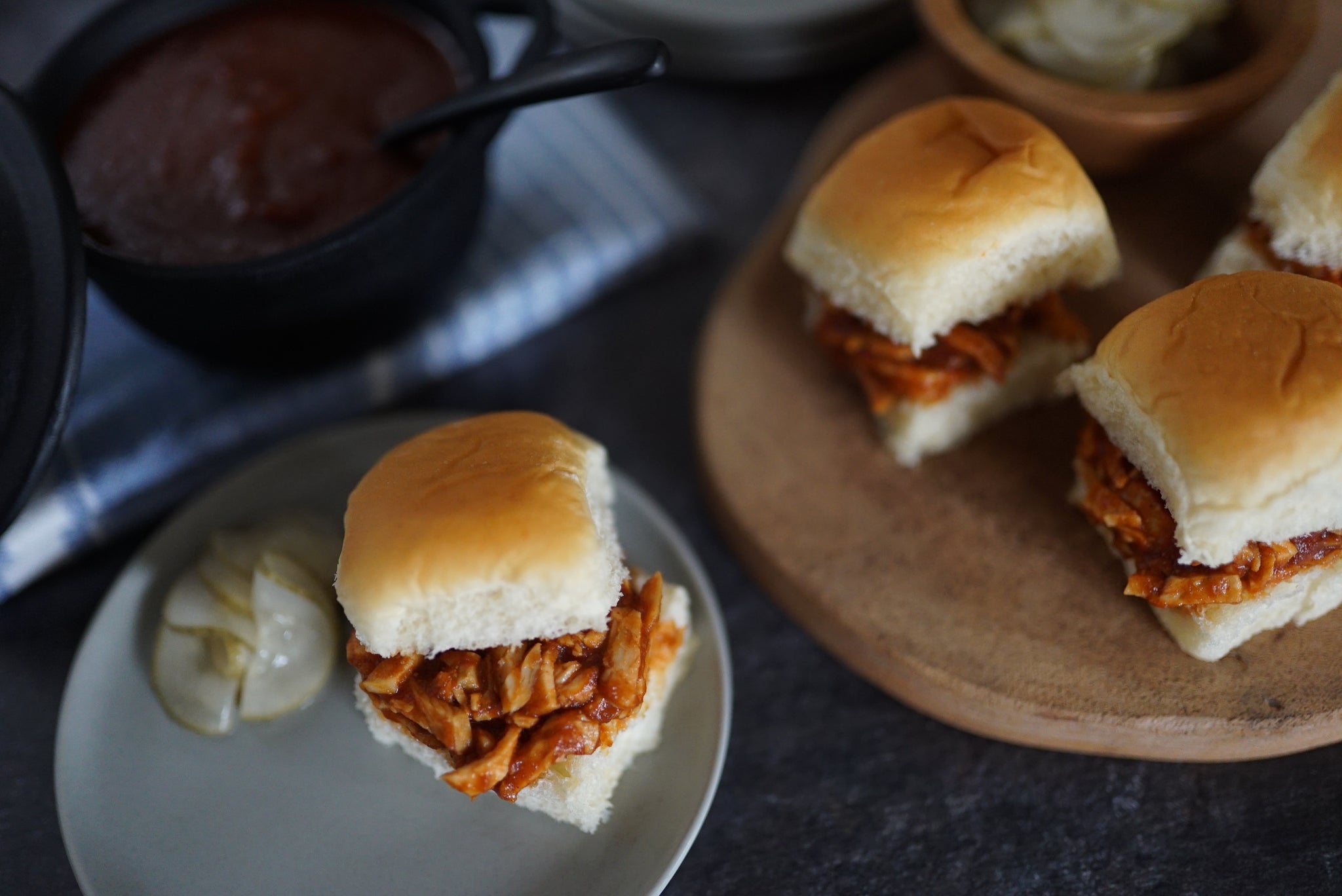 Thanksgiving Leftover BBQ Turkey Sliders